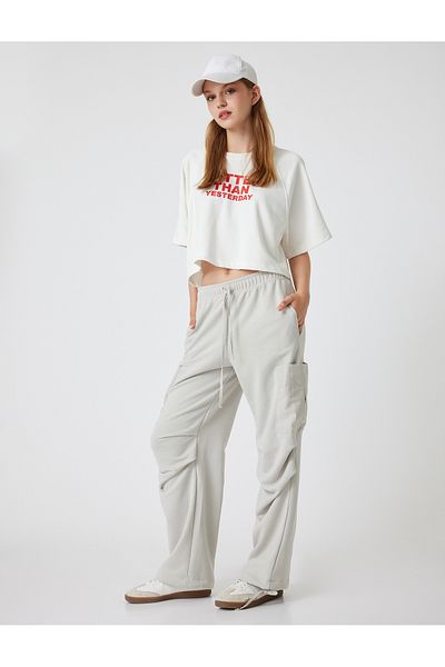 Koton Oversize Cargo Sweatpants with High Waist and Pockets