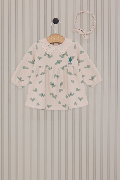 U.S. Polo Assn. U.S. POLO ASSN KIZ BEBEK ELBİSE BEJ USB2168