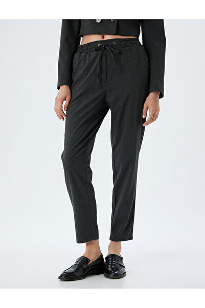 Koton Cepli Beli Lastikli Yüksek Bel Jogger Havuç Kesim Pantolon