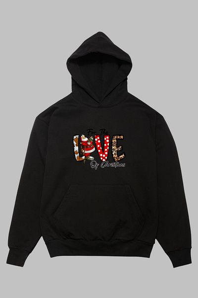 Pink Sky New Year's Love Printed Unisex Hooded Sweatshirt - Long Sleeve, Oversize Cotton