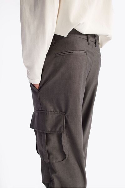 GIESTO Παντελόνι Anthracite Cargo Fabric