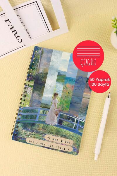 Anime Marketi دفتر مدرسي ذو موضوع فني مقاس A5 مكون من 50 ورقة و100 صفحة - مسطر