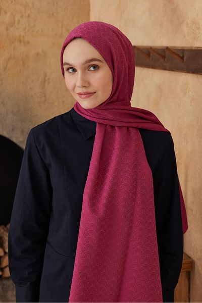 Modakaşmir Σάλι με μοτίβο ροής σειράς Silky Jacquard