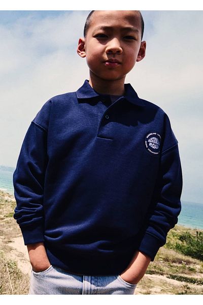 MANGO Kids Written Polo Sweatshirt