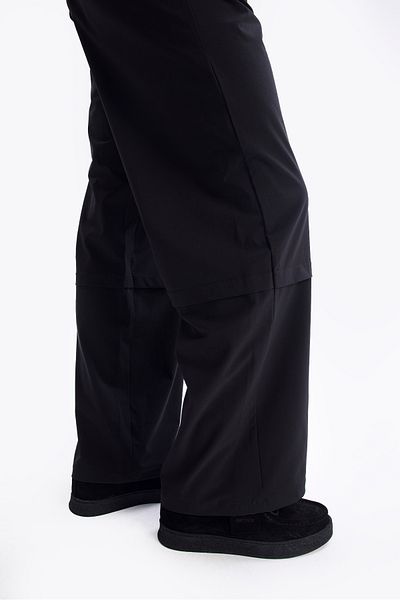GIESTO Black Parachute Belted Pants