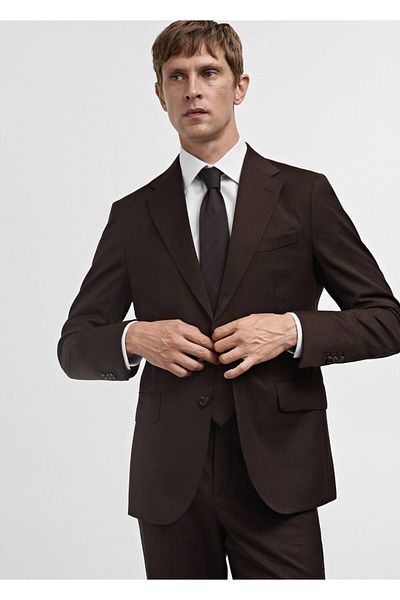 MANGO Man Παλτό Venecia 100% Pure Wool Blazer