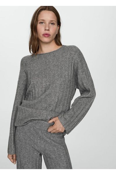 MANGO Woman Ribbed Knitwear Sweater