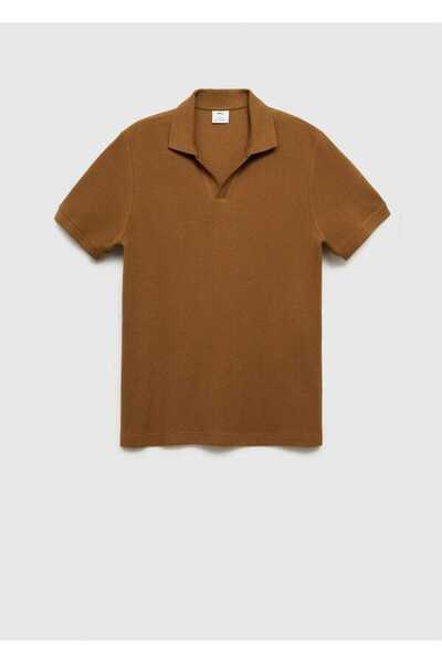 MANGO Man İnce çizgi dokumalı polo