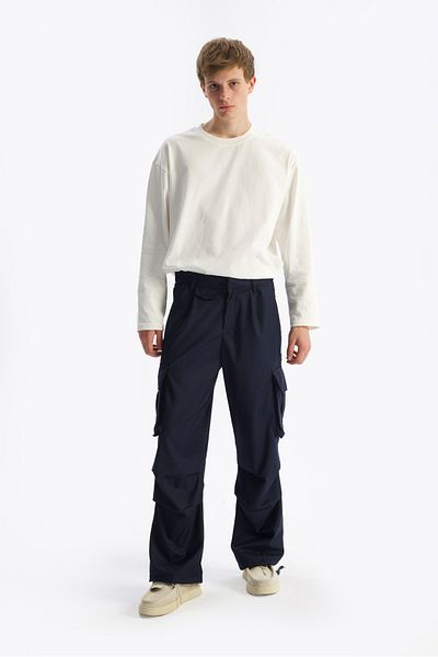 GIESTO Παντελόνι από ύφασμα Navy Blue Cargo