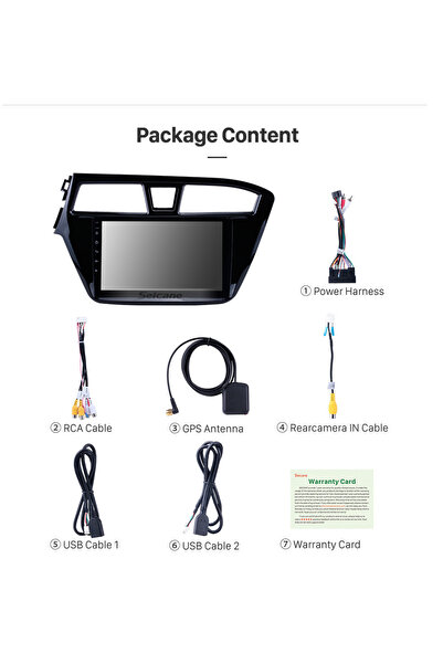 Navigold HYUNDAI İ20 2015-2017 MULTİMEDYA NAVİGASYON USB KAMERA CARPLAYER 6 RAM  uyumlu