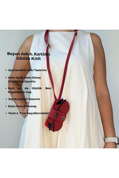 wearme Glasses Case with Neck Strap and Card Holder