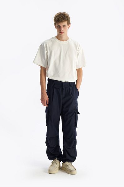 GIESTO Παντελόνι από ύφασμα Navy Blue Cargo