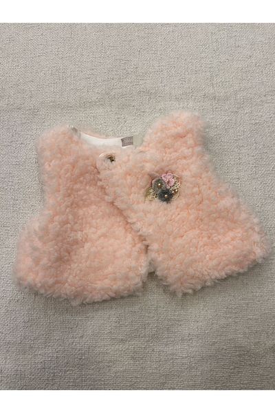 PARK BEBE Baby Girl Plush Vest Bolero