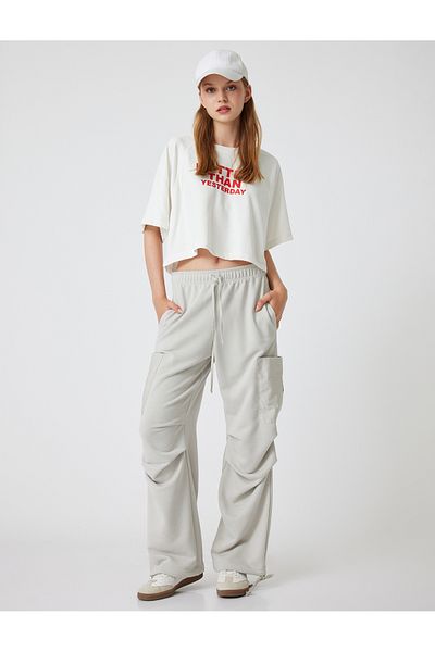 Koton Oversize Cargo Sweatpants with High Waist and Pockets