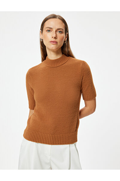 Koton Svetr s krátkým rukávem Měkký stojáček s texturou