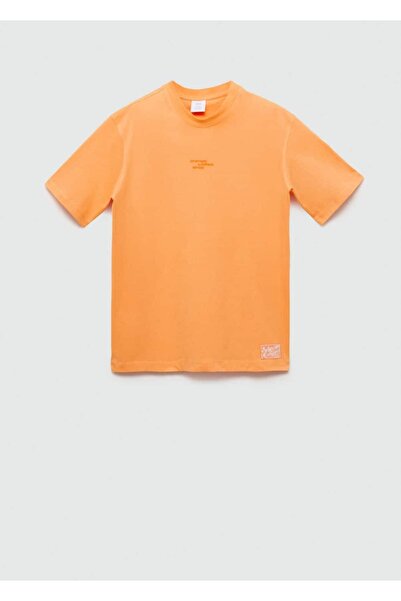 MANGO Man T-shirt με στάμπα 100% βαμβάκι