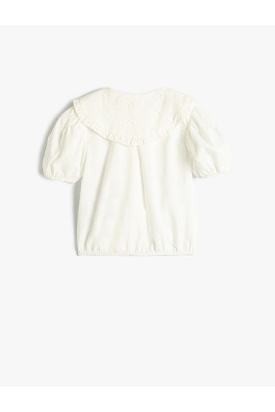 Koton Πουκάμισο Crop Cotton Wide Baby Collar - Balloon Sleeves