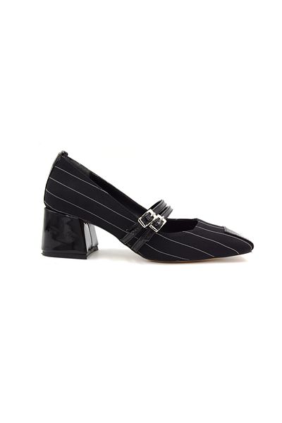 BEYAZ Women's Black Thick Heeled Shoes - London