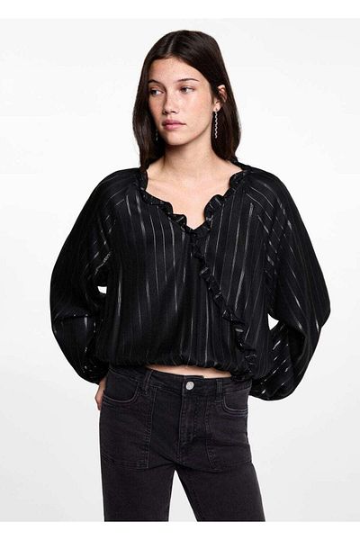 Mango Teen Bluză cu lurex în dungi