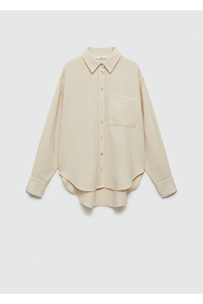 MANGO Woman Βαμβακερό πουκάμισο με τσέπες στο στήθος