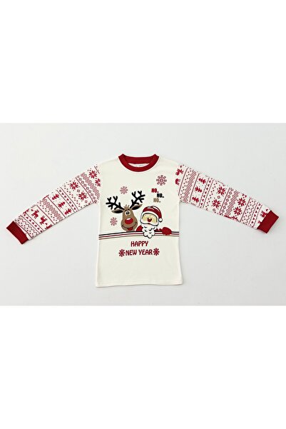 Zarmina Set de pijamale pentru copii cu model de cerb de Anul Nou