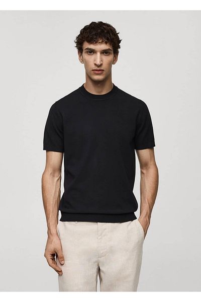 MANGO Man Dünnes Strick-T-Shirt