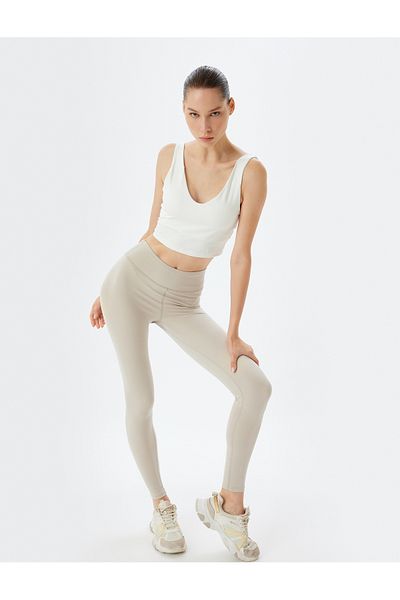 Koton Sportovní legíny Skinny Fit Interlock s vysokým pasem - Basic