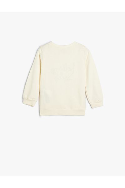 Koton Sweatshirt Long Sleeve Text Printed Crew Neck Raised Cotton