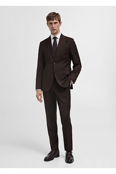 MANGO Man Παλτό Venecia 100% Pure Wool Blazer