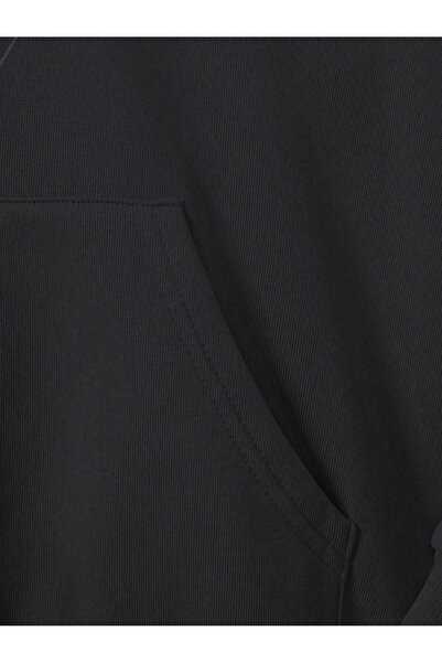 HOFFNUNG Pink Butterfly Front Printed Black Oversize Hooded Sweatshirt