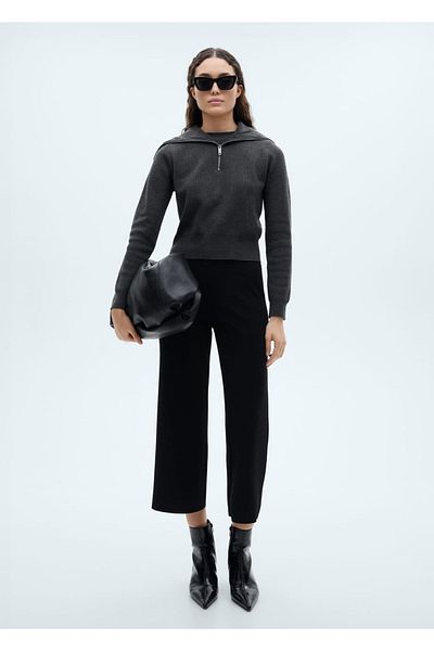 MANGO Woman Straight Cut Draped Pants