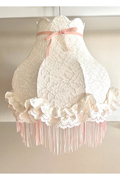 LULUAVİZEM Patentli Elde Yıkanabilir, El Dikim Ithal Dantel, Fisto Detay Pudra Püskül Avize