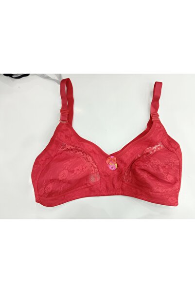Liza Lace Detailed Oversize Gathering Bra with Wide Bands, Adjustable Straps