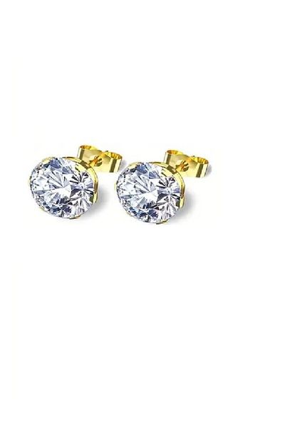 Vira Gold Colored Minimalist Trendy Steel Earrings - Daily Use, 1 Pair Style 17