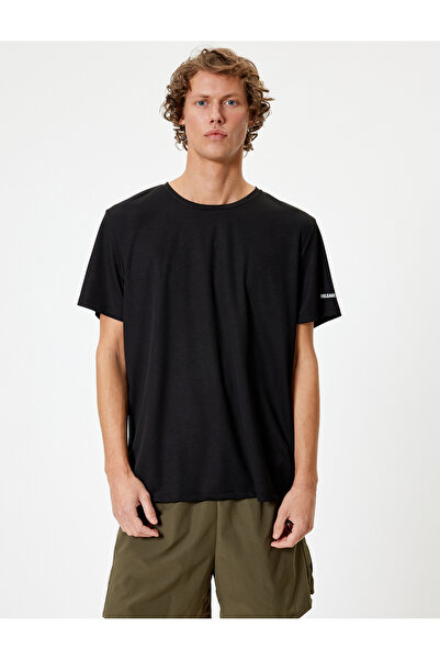 Koton Spor Tişört Arkası Baskılı Kısa Kollu Bisiklet Yaka