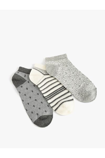 Koton Set de 3 șosete papuci cu modele colorate