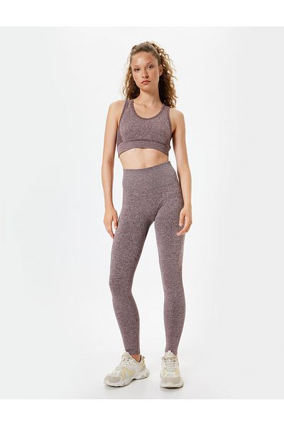 Koton Jambiere sport fără cusături cu detaliu din tul cu talie înaltă - Melted Slim Fit