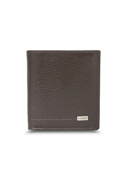 GUARD Brown Multi-Compartment Mini Genuine Leather Men's Wallet P749