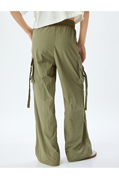 Koton Paraşüt Eşofman Altı Yüksek Bel Kargo Cep Detaylı Beli Lastikli