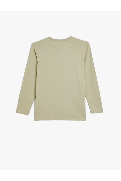 Koton Tricou cu mânecă lungă din bumbac cu decolteu