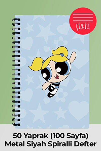 Anime Marketi Powerpuff Girls Bubbles A5 Spiral School Notebook 50 Sheets 100 Pages - Ruled