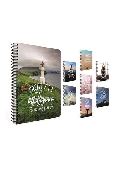 Gıpta GIPTA Travel Journal - Spiral, A4 80 YP.Lined Notebook