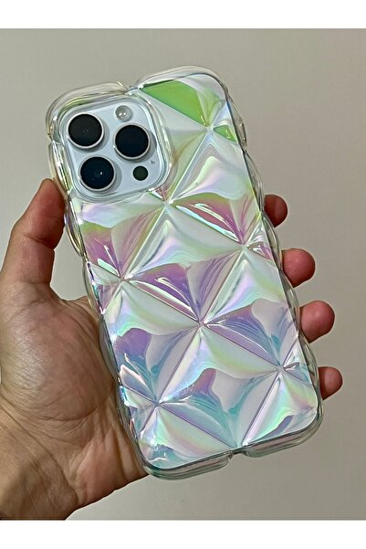 HYPERSOFT حافظة فاخرة بنمط هولوغرام بريزم باكيدا متوافقة مع هاتف آيفون 16 برو...