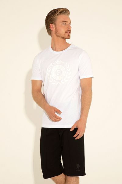U.S. Polo Assn. Ανδρικό λευκό μπλουζάκι 50281567-VR013