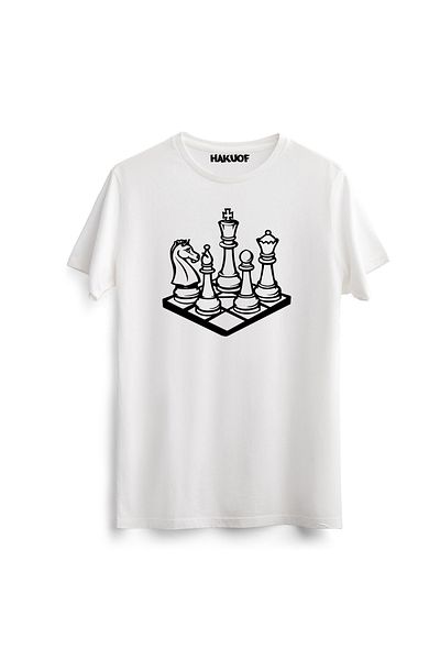 hakuof Unisex Βαμβακερό T-Shirt υψηλής ποιότητας - Chess Printed Chess