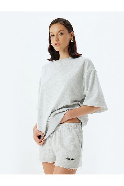 Koton Short Sleeve Crew Neck Cotton Sweatshirt