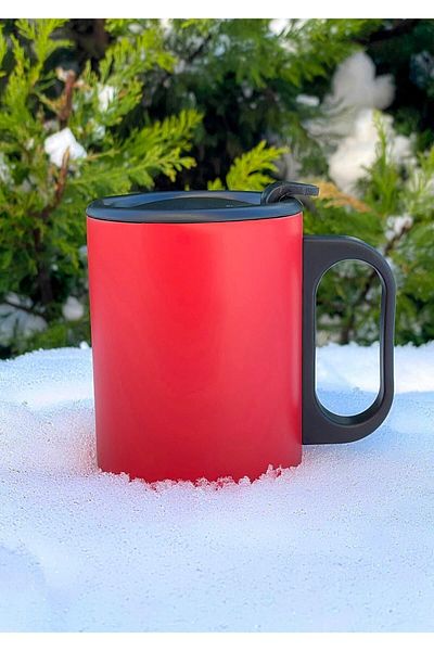 Verahed 304 Stainless Double Layer Red Thermos Cup - Travel Mug 300ml