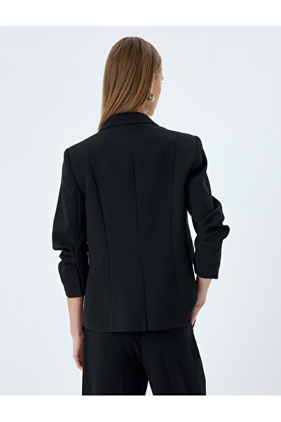 Koton Classic Blazer Jacket 3/4 μανίκι με διπλό στήθος με κανονική εφαρμογή με τσέπες