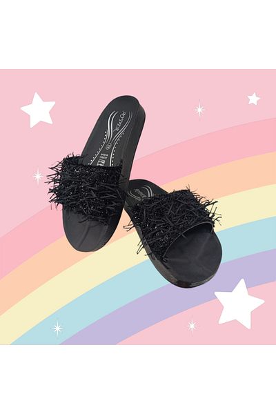 Ayder Tasseled Beach Garden Daily Girl and Mother Slippers with Health