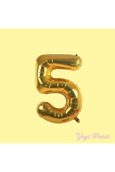 Yogi parti Gold 5 Beş Rakam Folyo Balon 40 Inç Yaş Doğumgünü Süsü